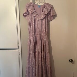 Draper James Lavender Floral Maxi Dress